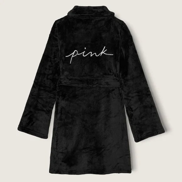 PINK VS Fluffy Robe Fit size Medium to Large NWT - Picture 2 of 6